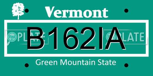B162IA Vermont License Plate