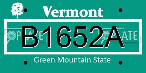 B1652A Vermont License Plate