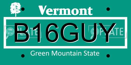 B16GUY Vermont License Plate