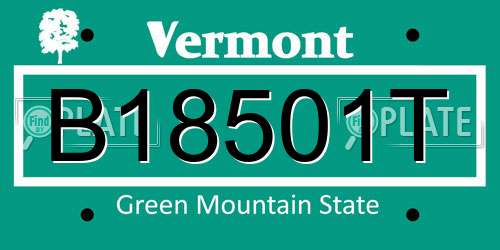 B18501T Vermont License Plate