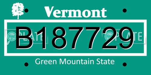 B187729 Vermont License Plate