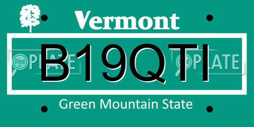 B19QTI Vermont License Plate