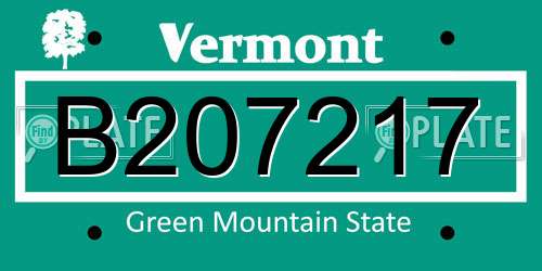 B207217 Vermont License Plate