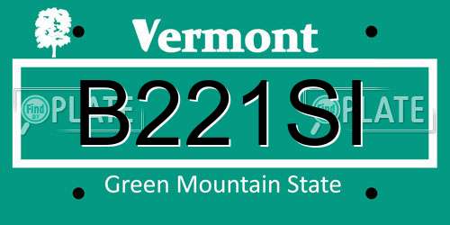B221SI Vermont License Plate