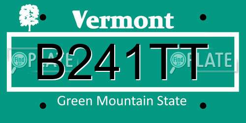 B241TT Vermont License Plate