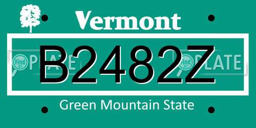 B2482Z Vermont License Plate