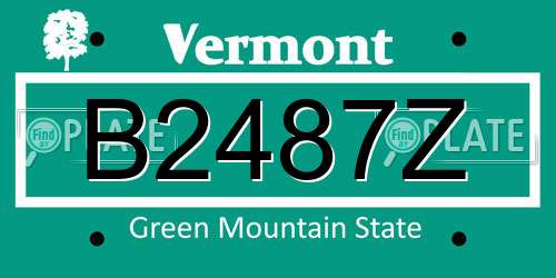 B2487Z Vermont License Plate