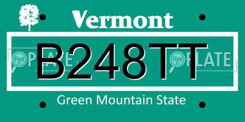 B248TT Vermont License Plate