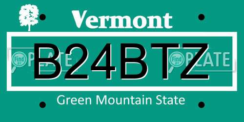 B24BTZ Vermont License Plate