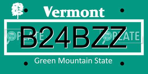 B24BZZ Vermont License Plate