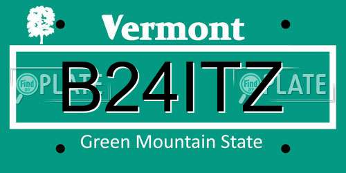 B24ITZ Vermont License Plate