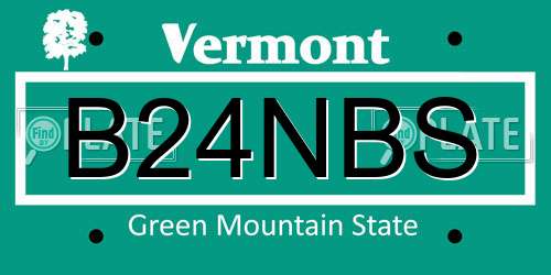 B24NBS Vermont License Plate