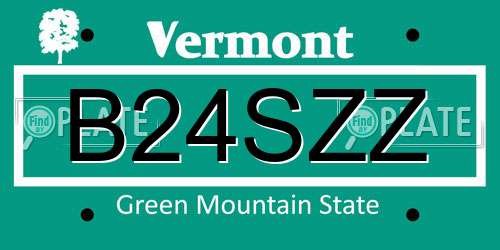 B24SZZ Vermont License Plate