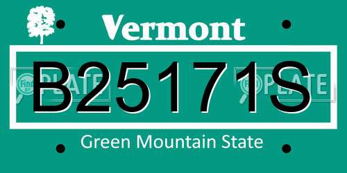 B25171S Vermont License Plate