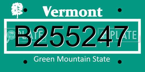 B255247 Vermont License Plate