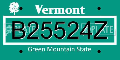 B25524Z Vermont License Plate
