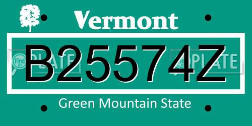 B25574Z Vermont License Plate