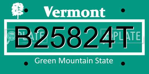 B25824T Vermont License Plate