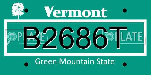 B2686T Vermont License Plate