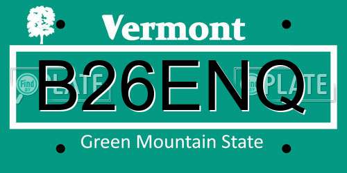B26ENQ Vermont License Plate