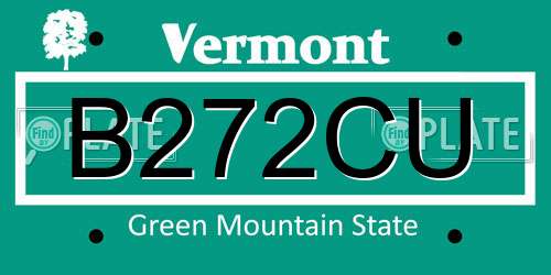 B272CU Vermont License Plate