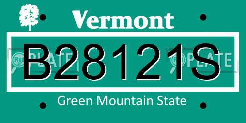 B28121S Vermont License Plate