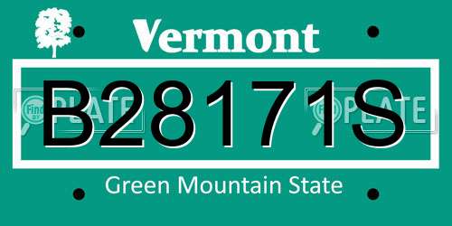 B28171S Vermont License Plate