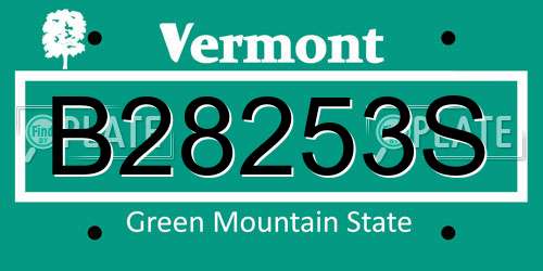 B28253S Vermont License Plate