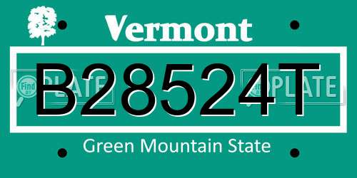 B28524T Vermont License Plate