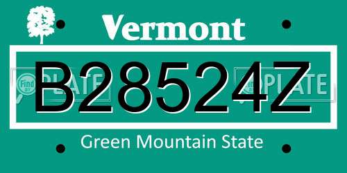 B28524Z Vermont License Plate