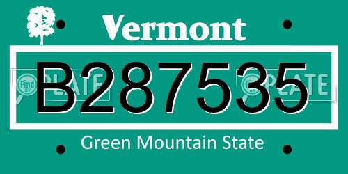 B287535 Vermont License Plate