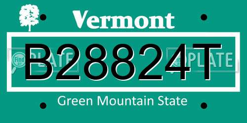 B28824T Vermont License Plate