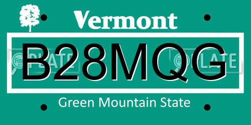 B28MQG Vermont License Plate