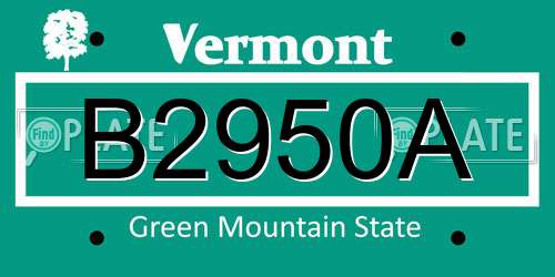 B2950A Vermont License Plate