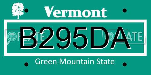 B295DA Vermont License Plate