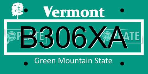 B306XA Vermont License Plate
