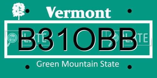 B31OBB Vermont License Plate