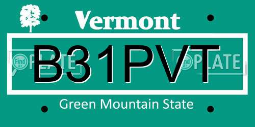 B31PVT Vermont License Plate