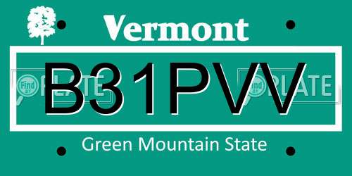 B31PVV Vermont License Plate