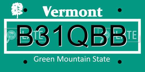 B31QBB Vermont License Plate