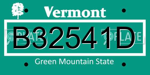 B32541D Vermont License Plate