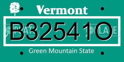 B32541O Vermont License Plate