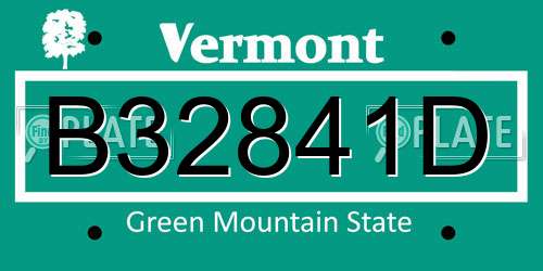 B32841D Vermont License Plate