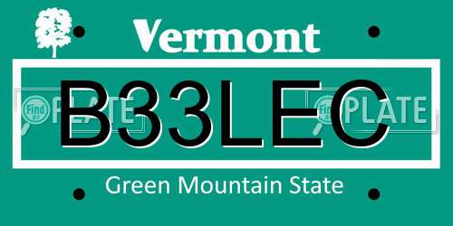 B33LEC Vermont License Plate