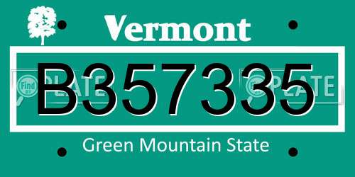 B357335 Vermont License Plate