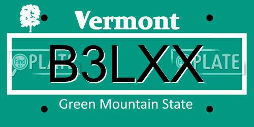 B3LXX Vermont License Plate