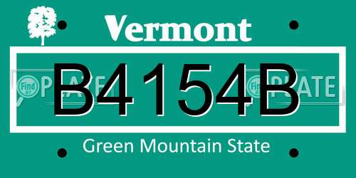 B4154B Vermont License Plate
