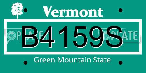 B4159S Vermont License Plate