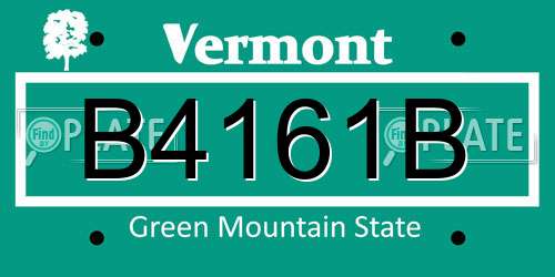B4161B Vermont License Plate