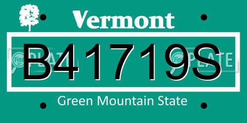 B41719S Vermont License Plate